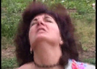 Skinny brunette fucked in the doggy pose